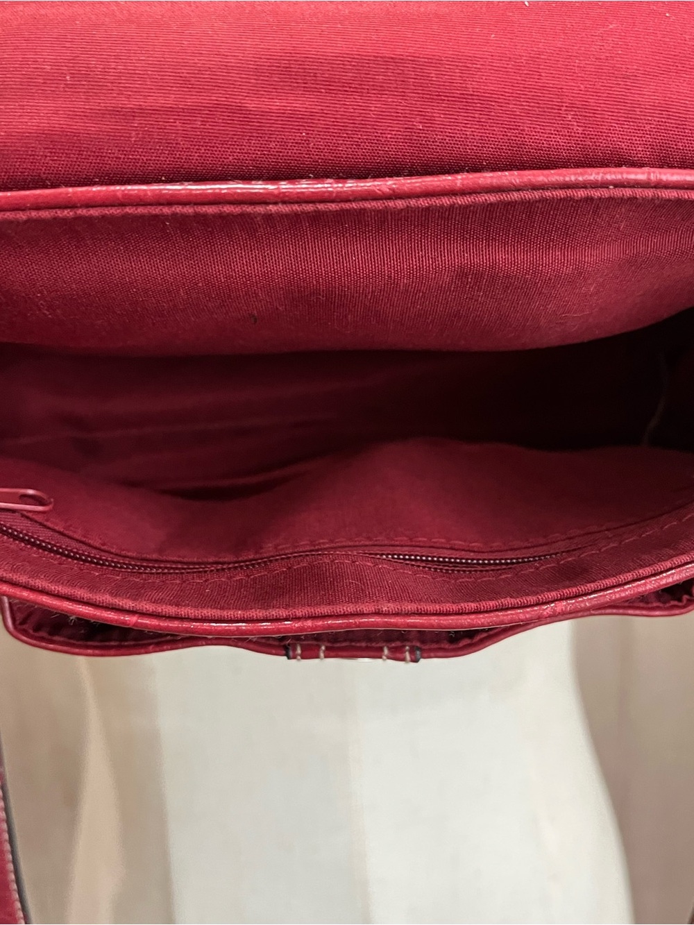 Y2K Red Shoulder Bag Coach Inspired Contrast Stitch Flap Pocket Purse - Picture 9 of 10